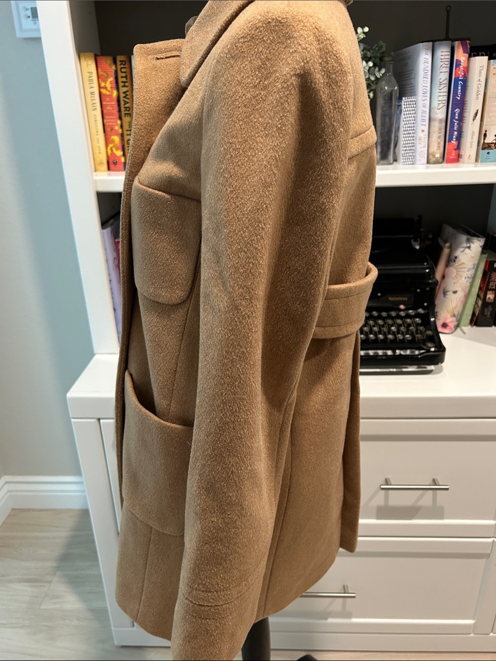 J. Crew Camel Wool-Blend Double-Breasted Pea Coat - Picture 2 of 8